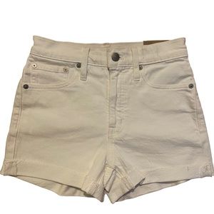 NWT Madewell High Rise Denim Short in Tile White